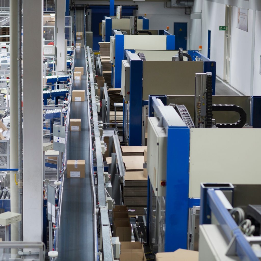 View of a paper packaging factory